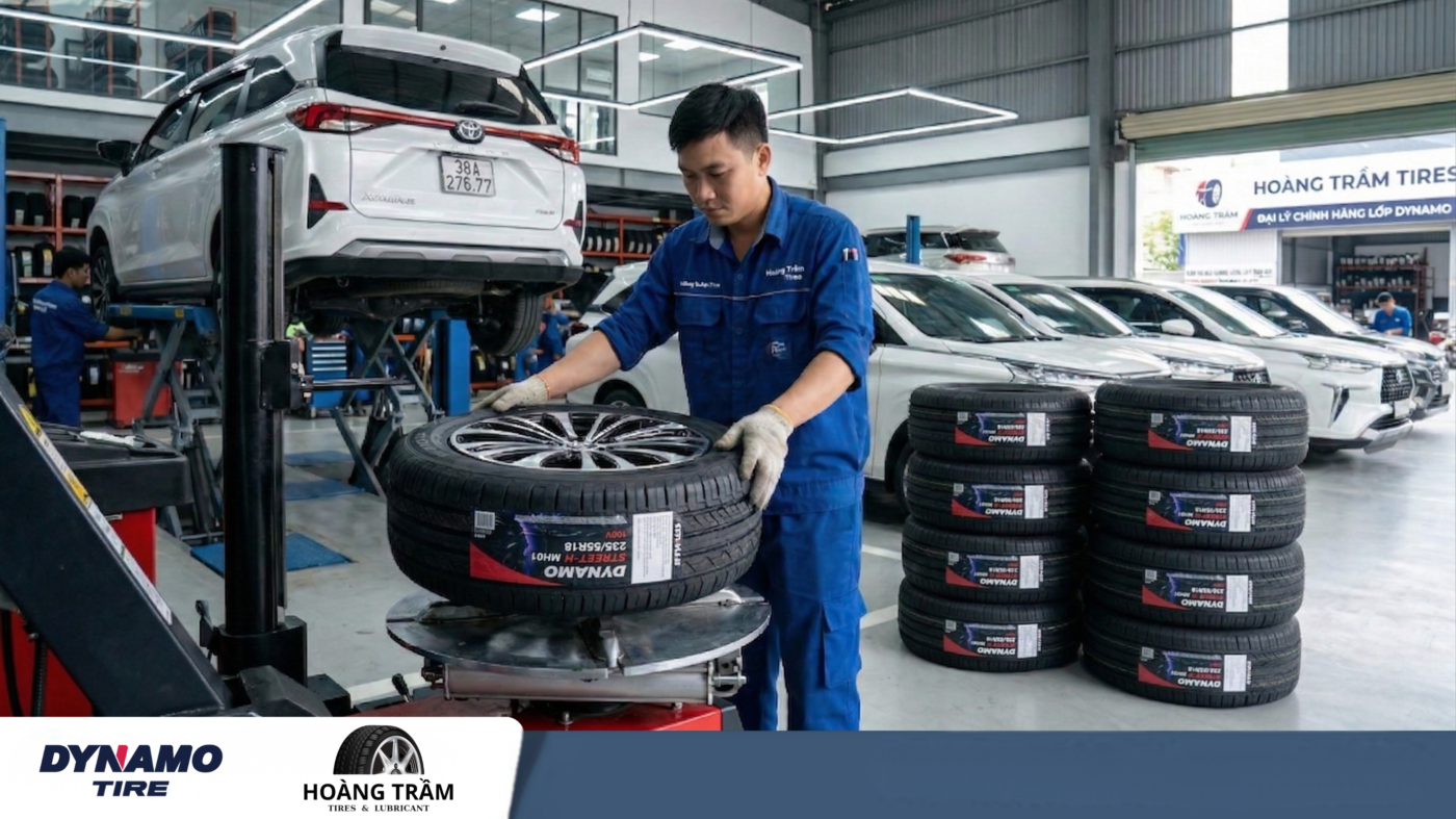 Khách hàng lắp đặt Lốp Dynamo bám đường để đảm bảo an toàn mùa mưa