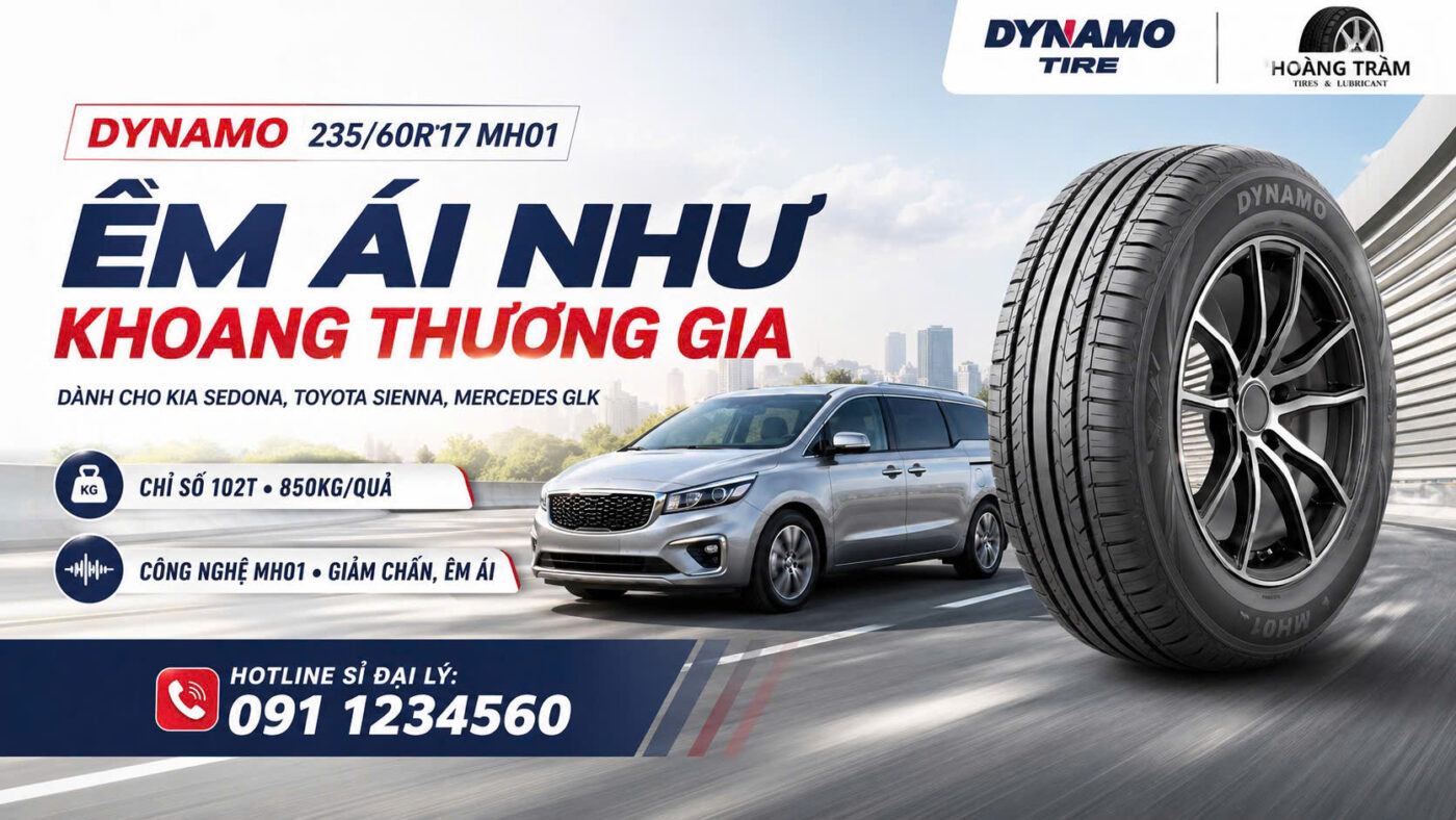 Lốp dynamo 235/60r17 cho xe sang như mercedes, sedona, sienna