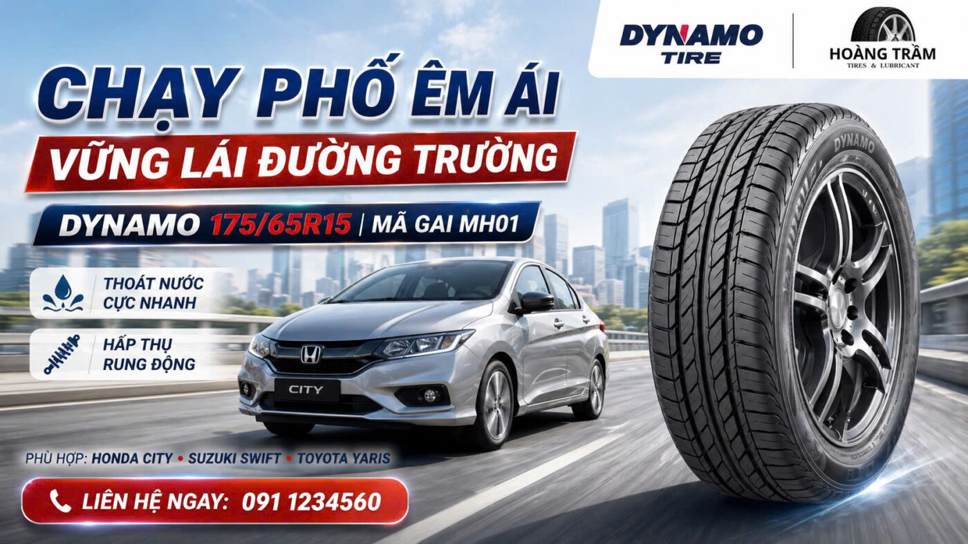 Lốp dynamo 175/65r15 MH01 chuyên cho các dòng xe chạy phố như honda city, swift