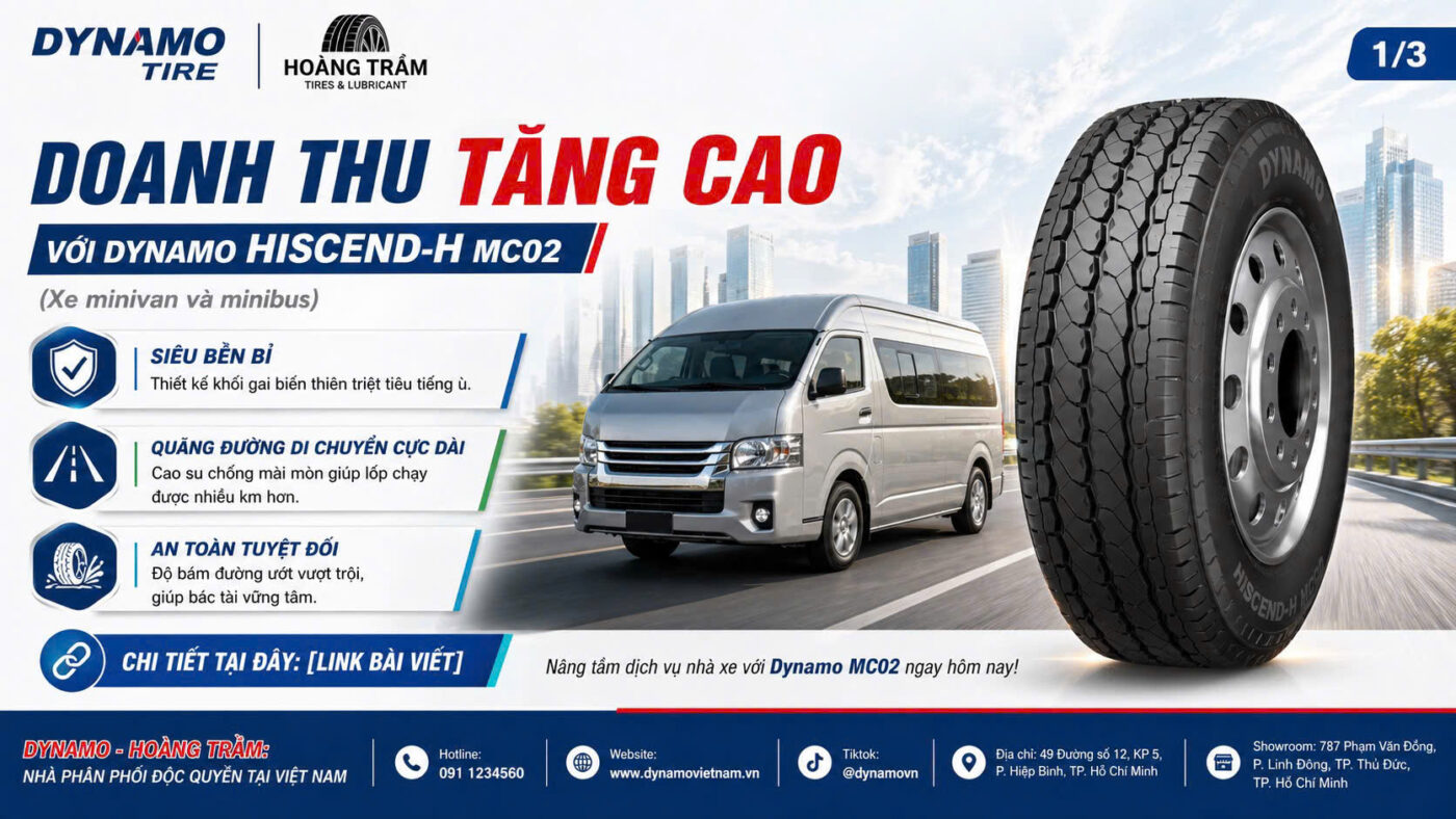 Thiết kế khối gai biến thiên giảm ồn của lốp Dynamo HISCEND-H MC02