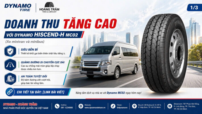 Thiết kế khối gai biến thiên giảm ồn của lốp Dynamo HISCEND-H MC02