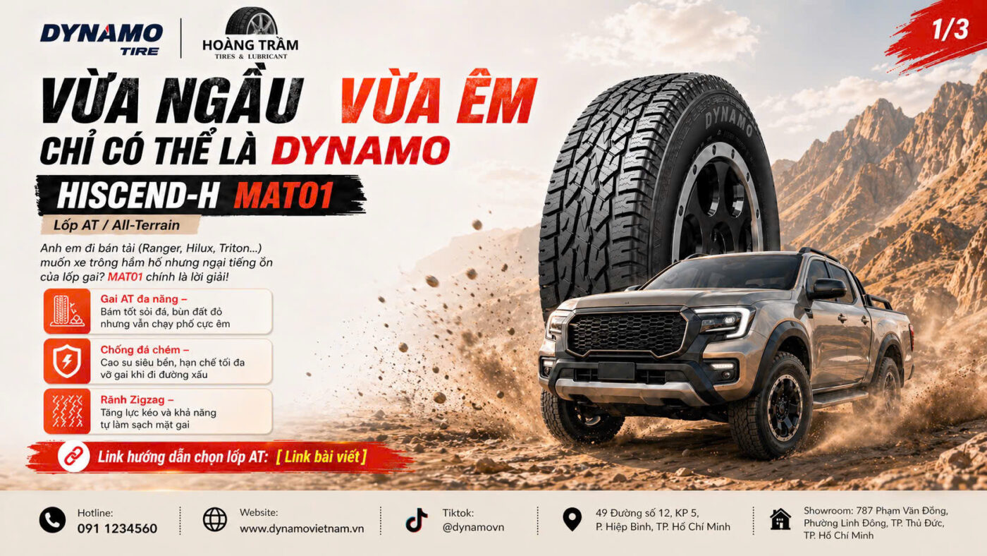 Thiết kế gai đa địa hình All-Terrain của Dynamo HISCEND-H MAT01